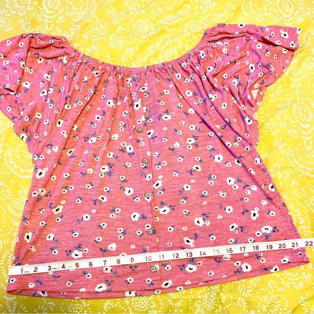 Democracy off the shoulder floral top M - Picture 9 of 9